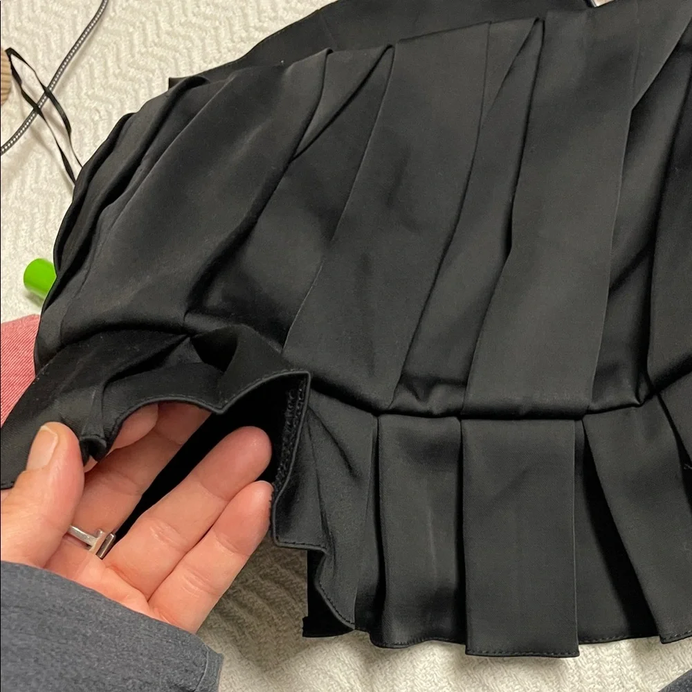 Zara satin Black Strapless Top with Peplum Detail- new - Picture 6 of 12